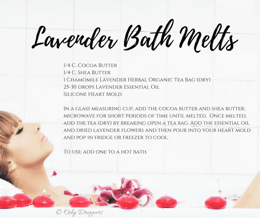 Enjoy a nice, relaxing bath with these Lavender Bath Melts - easy to put together and moisturizing for skin! #essentialoils #bath #DIY #beauty 