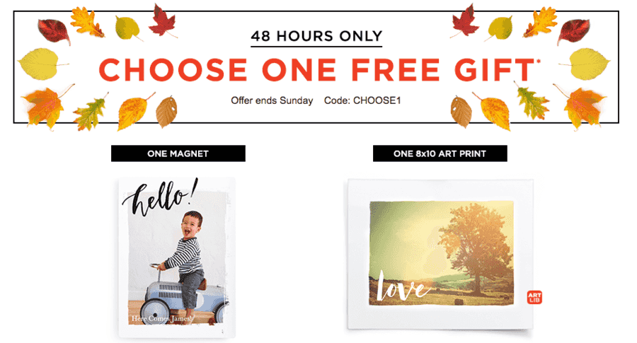 Shutterfly: Choose 1 of 4 FREE Gifts