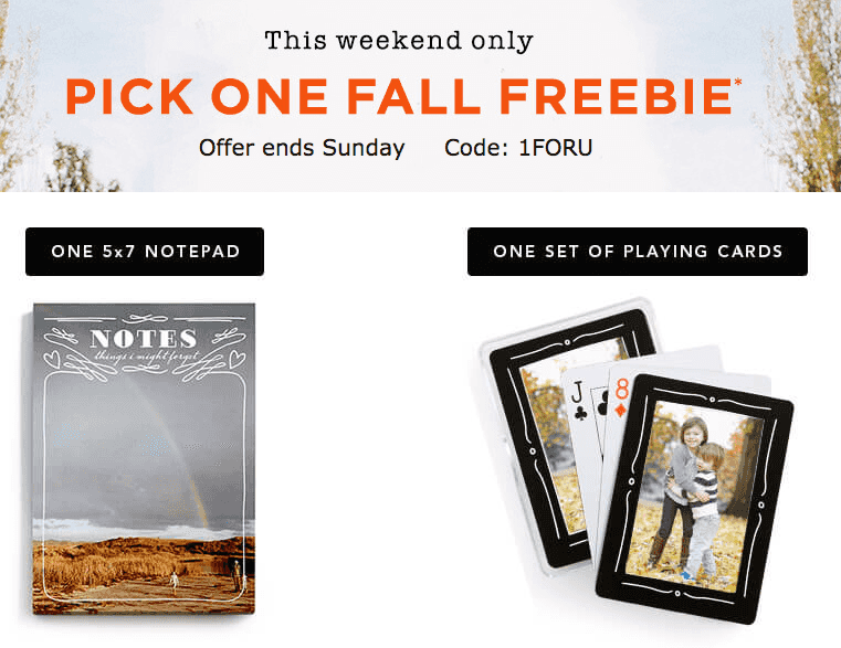 Shutterfly: Pick One Fall Freebie