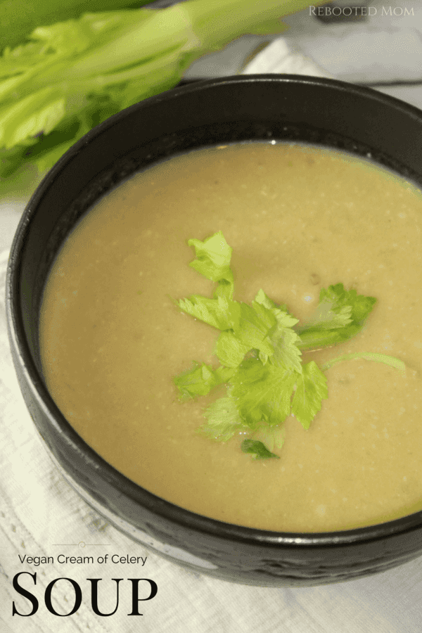 A rich and fabulous Cream of Celery Soup that the kids will love!  This soup is Vegan, gluten-free and dairy-free!  #InstantPot | #Soup | #Celery