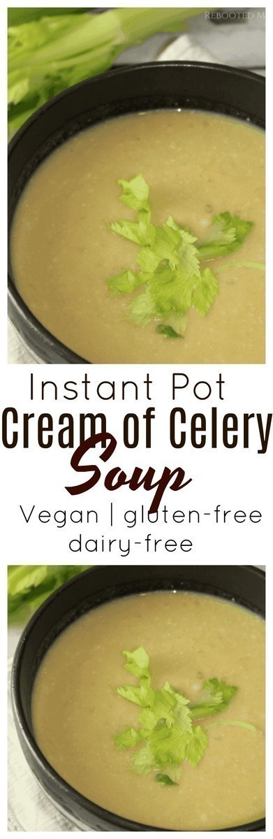 A rich and fabulous Cream of Celery Soup that the kids will love!  This soup is Vegan, gluten-free and dairy-free!  #InstantPot | #Soup | #Celery