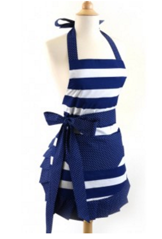 Flirty Aprons: Navy Blue & White Nautical Apron $8