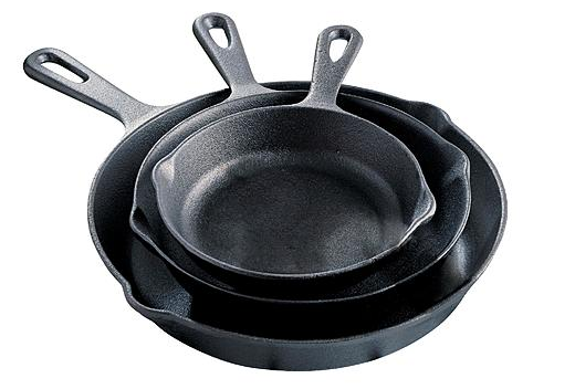 Essential Home 3 pc Cast Iron Fry Pan Set $9.99