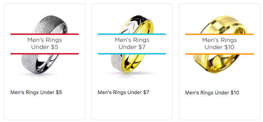 Blowout on Men’s Rings ~ as low as $2.50!