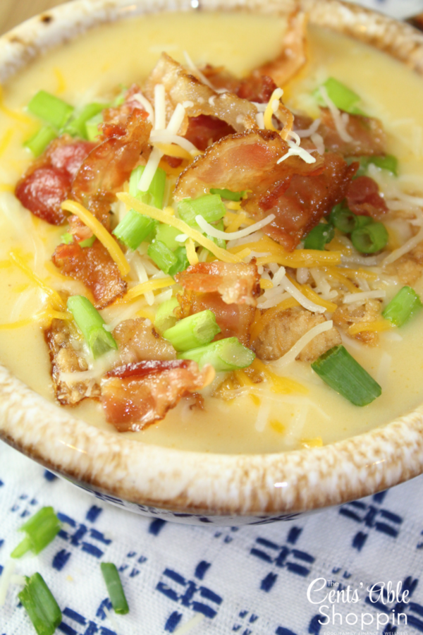 Loaded chunky potato soup - all the best flavors of a baked potato come together in this deliciously comforting soup, made easily in the Instant Pot!