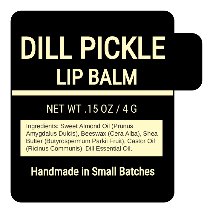 Dill Pickle Lip Balm Label - Single