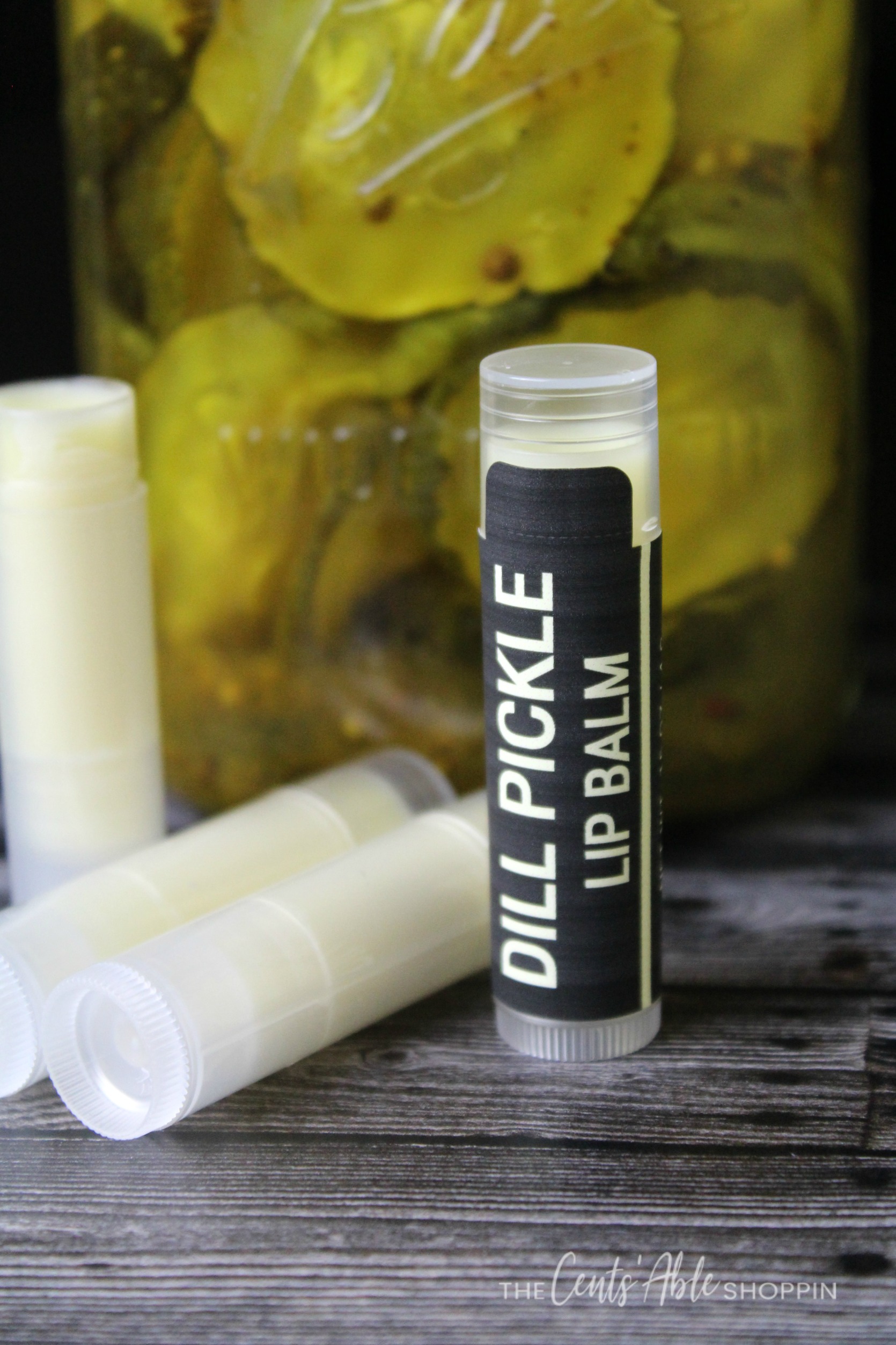This Dill Pickle Lip Balm is easy to throw together with simple ingredients that come together to make the ideal gift for anyone crazy about dill pickles!