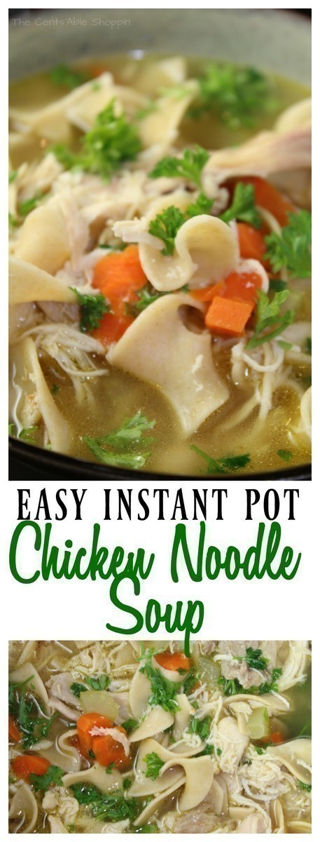 Simple, healthy ingredients come together in this delicious and comforting chicken noodle soup, made quickly in the Instant Pot!