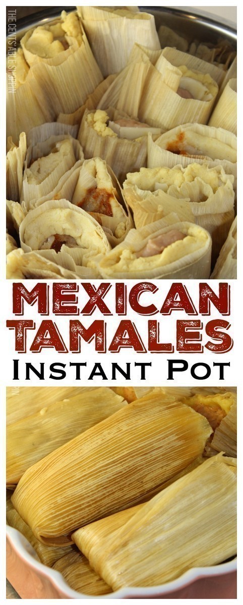 The traditional Mexican tamale filled with beans and cheese, some with potatoes, mole and cheese, and steamed in your Instant Pot in 30 minutes!