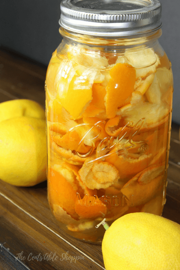 Homemade citrus cleaner is an easy way to use up your citrus peels and makes a wonderful cleaner for kitchens, surfaces, bathrooms and more!