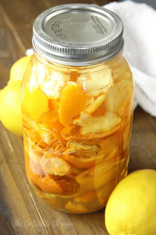 Homemade citrus cleaner is an easy way to use up your citrus peels and makes a wonderful cleaner for kitchens, surfaces, bathrooms and more!