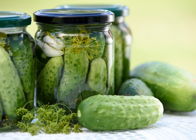 Dill Pickles in a Jar