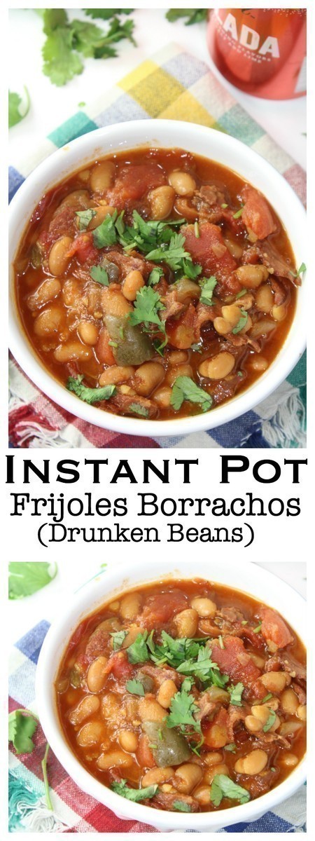 These Instant Pot Frijoles Borrachos (Drunken Beans) are easy, zesty, full of flavor and the perfect accompaniment to your next Mexican meal! #frijoles #borrachos #beans #PintoBeans #PeruanoBeans #PressureCooker #InstantPot #DrunkenBeans