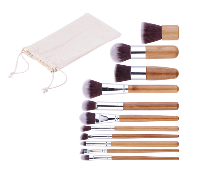 11 pc Bamboo Makeup Brush Set $8.99 + FREE Shipping