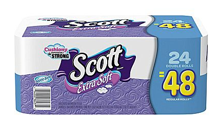 Staples: 24 Double Roll Scott Extra Soft Toilet Paper $8.99