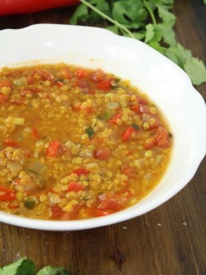 Mexican Red Lentil Soup (Pressure Cooker)