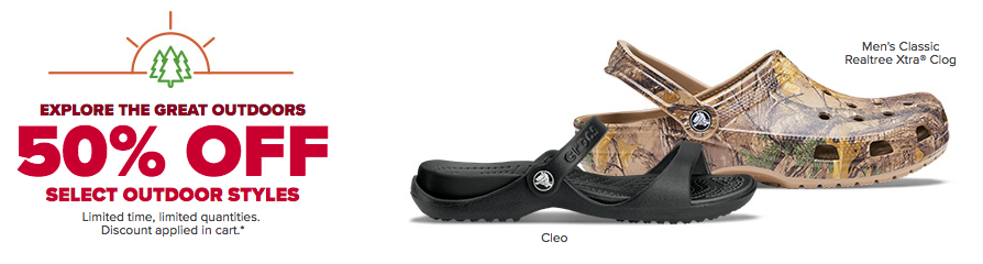 Crocs: 50% OFF Select Outdoor Styles