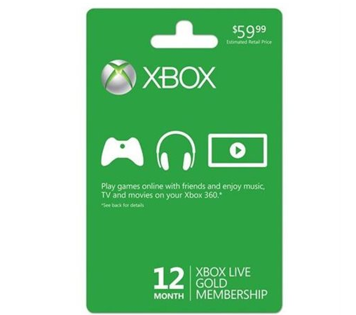 XBOX Live 12 month Membership $39.99