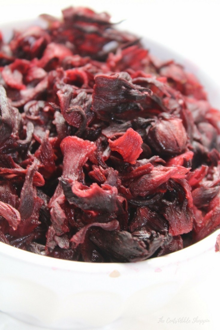 Agua de Jamaica is a typical agua fresca that accompanies meals in Mexico. It is made with dried hibiscus flowers, water and the sweetener of your choice.