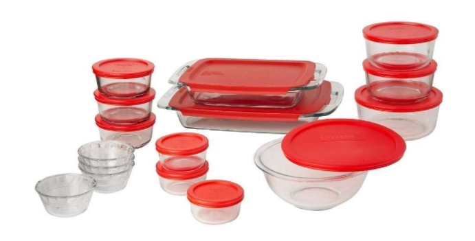 28 pc Pyrex Easy Grab Glass Bakeware and Food Storage Set $28