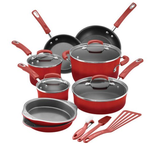 Walmart: Rachael Ray 15-Piece Hard Enamel Nonstick Cookware Set $98