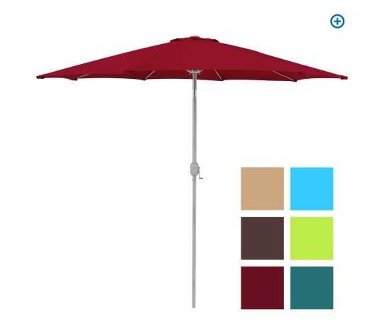 Patio Umbrella 9′ Aluminum Patio Market Umbrella with Tilt $39.99