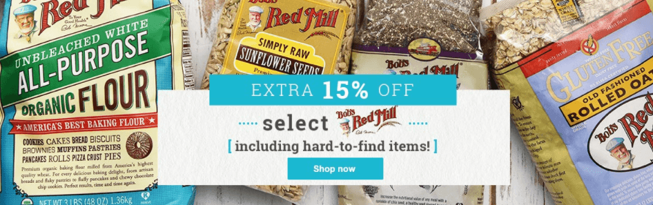 Vitacost: 15% OFF Select Bob’s Red Mill Hard to Find Items