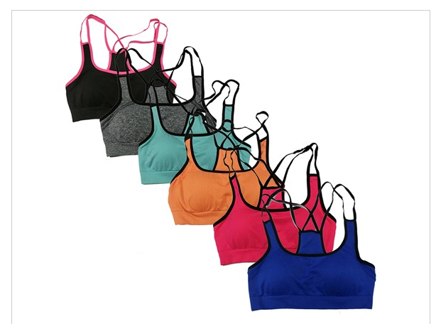 6Pk Multi Straps Sports Bras $30 + FREE Shipping