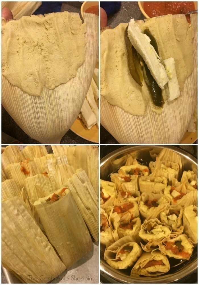 Authentic Mexican tamales with fresh cheese, jalapeños and fresh salsa - whipped up quickly and easily in your pressure cooker!