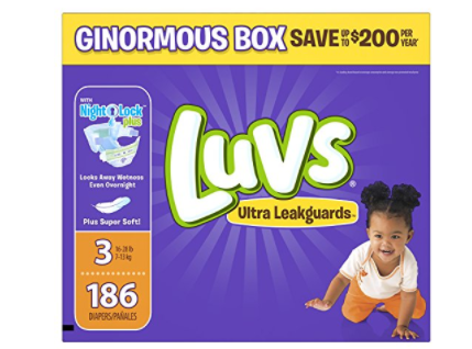 Amazon: Luvs Size 3 Diapers 186 ct just $14