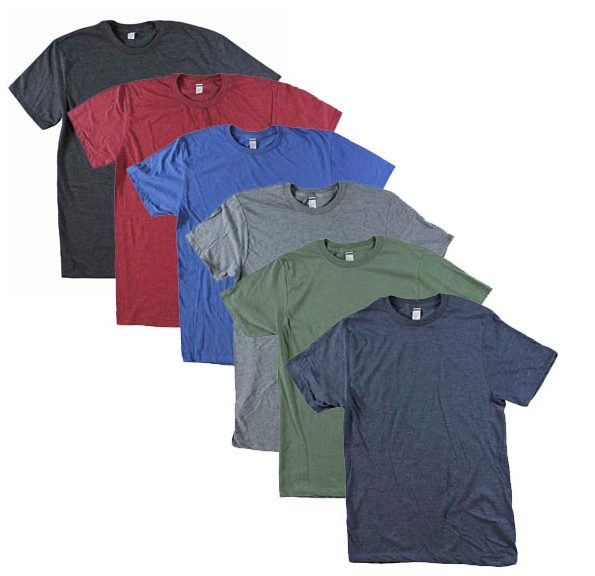 Men's Heathered Cotton Blend T-Shirts 6 ct just $24 + FREE Shipping ...