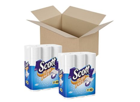 Amazon: 48 ct Scott Tube Free Toilet Paper $11
