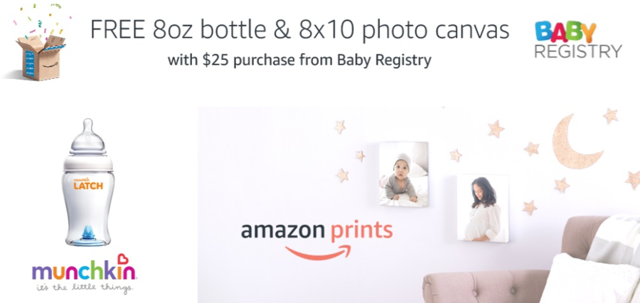 Amazon Baby Registry: FREE 8 oz Bottle and 8×10 Photo Canvas