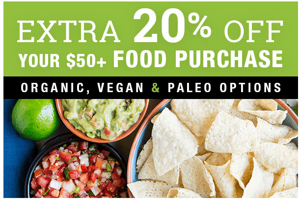 Vitacost: 20% OFF your $50 Food Purchase (Gluten-Free, Organic, Vegan + More)