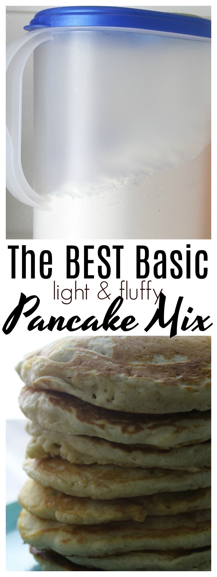 An easy homemade pancake mix that will allow you to whip up light and fluffy pancakes in a pinch!