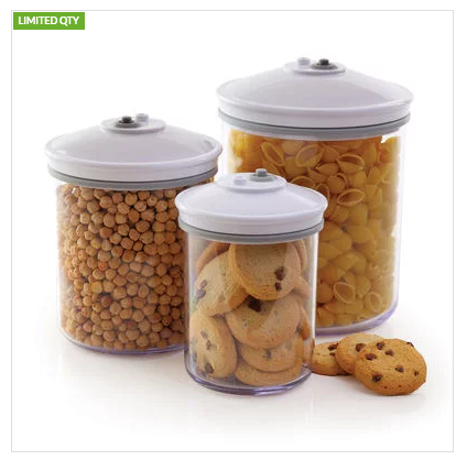 FoodSaver: 3 pc Round Canister Set $11 + FREE Shipping