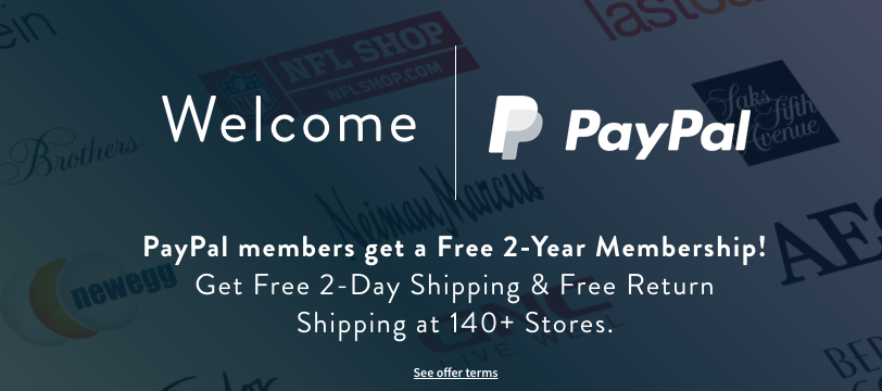 PayPal Members: FREE 1-Year ShopRunner Membership