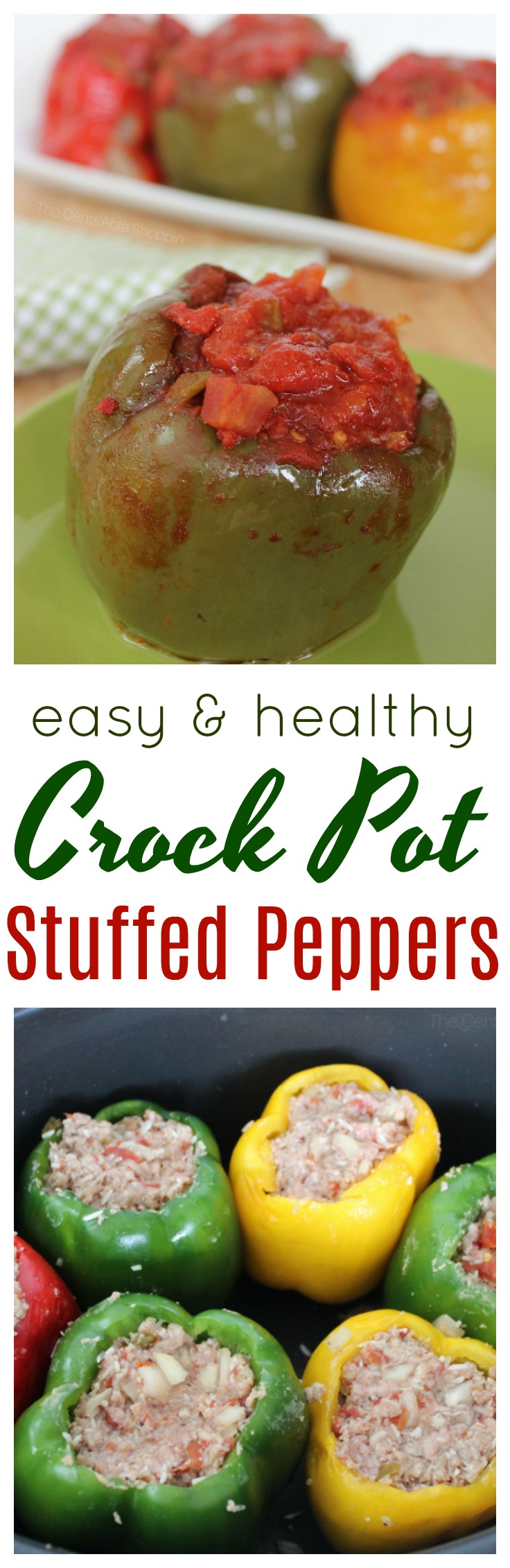 Easy Crock Pot Stuffed Peppers The CentsAble Shoppin