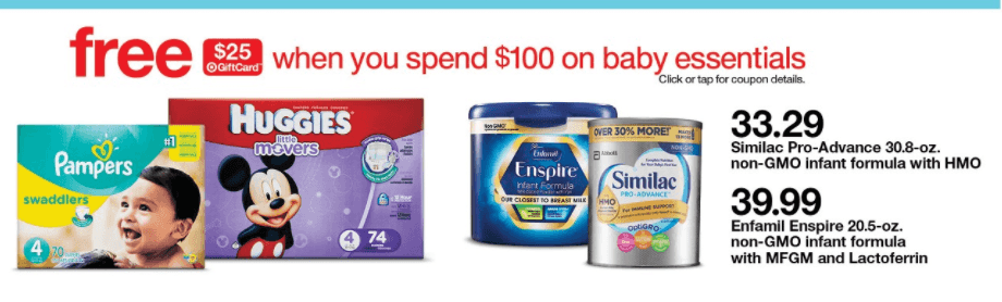 Target: $25 Gift Card with Baby Essentials Purchase
