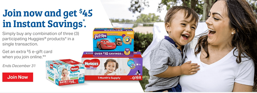 Sam’s Club: $45 Savings on Huggies Products