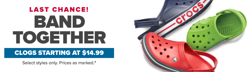 Crocs: Band Together Sale with Prices as low as $12.74