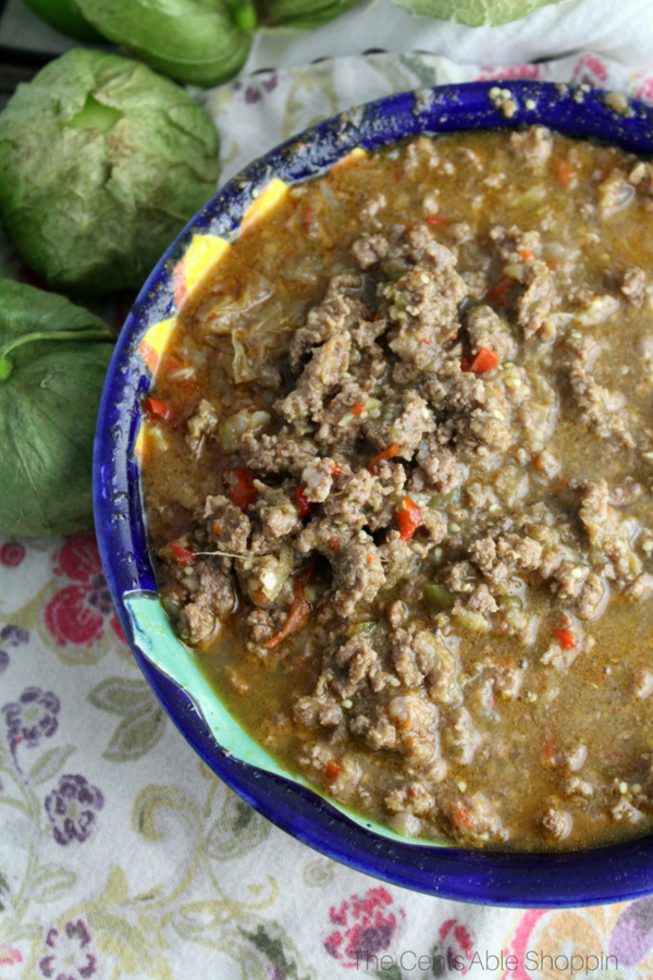 Ground Beef in Spicy Tomatillo Sauce