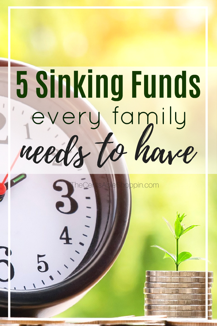 A sinking fund won't actually sink your budget. It's a must for any family. Here are 5 important sinking funds that every family needs to have.
