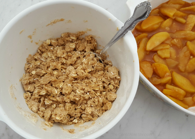 A wholesome, maple sweetened apple crisp that is covered in a gluten-free, oat topping - best when served next to vanilla ice cream or a little whipped coconut cream topping! Everyone will love this dessert! #applecrisp #glutenfree