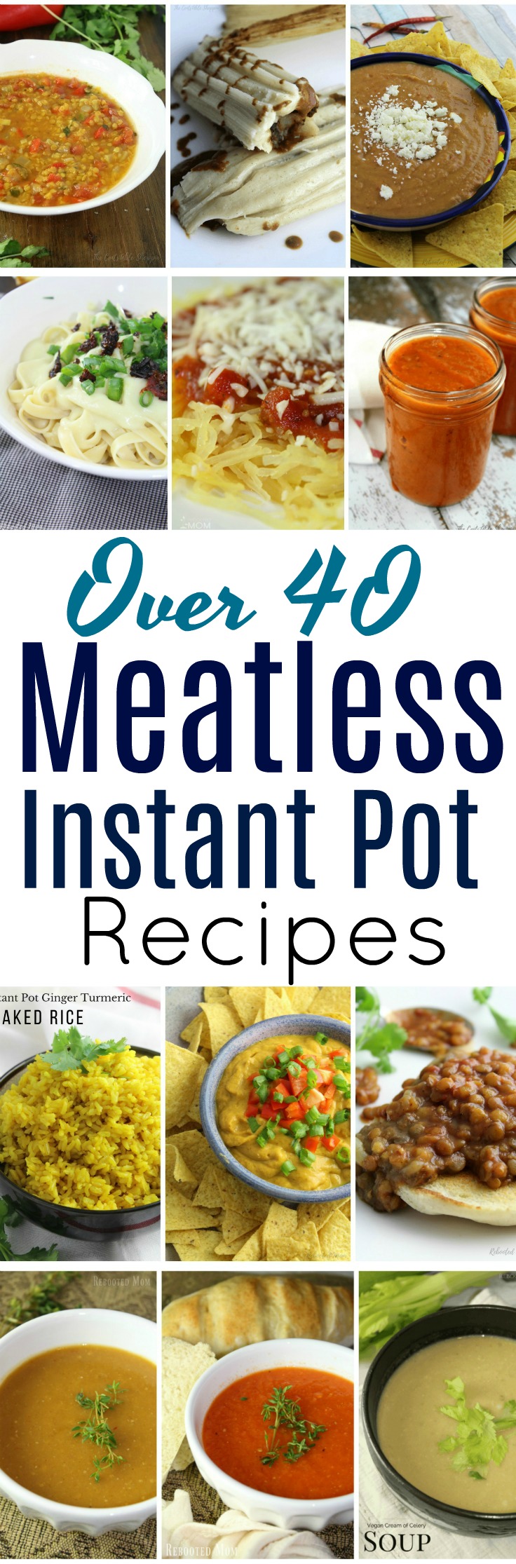 An Instant Pot can be such an incredible time saver in the kitchen! Here are over 40 Meatless Instant Pot Recipes to add to your meal rotation! #InstantPot #PressureCooker #Meatless