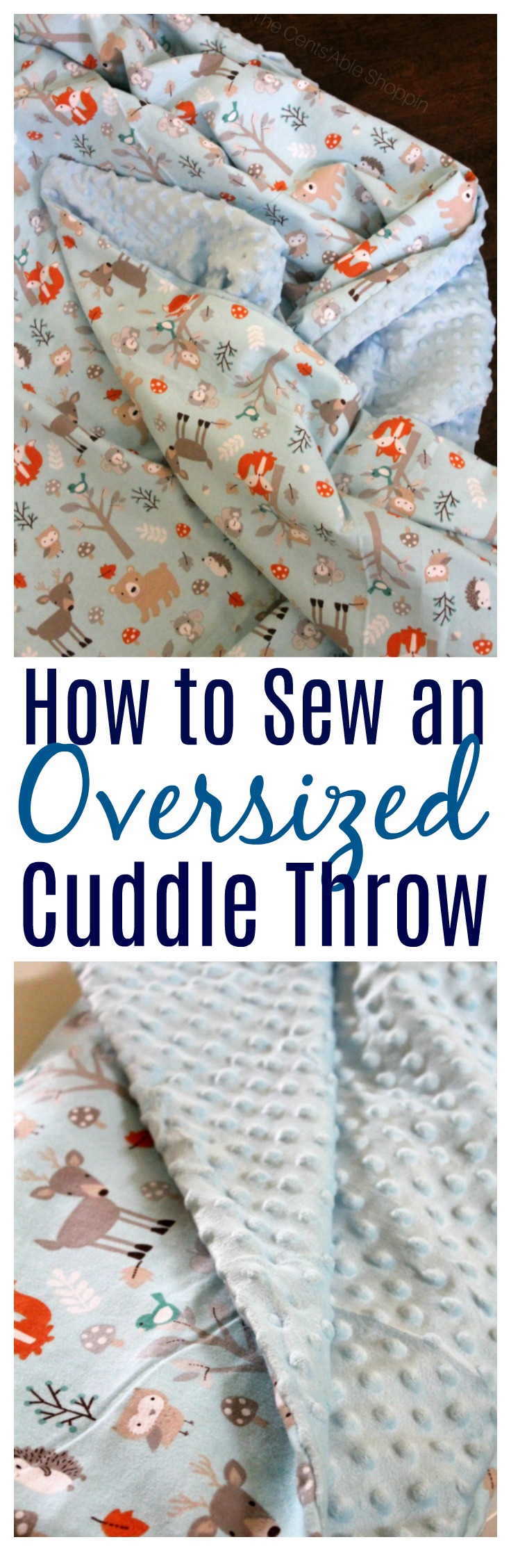Homemade blankets make the best gifts! Learn how to sew an oversized cuddle throw and gift for family and friends this holiday season!