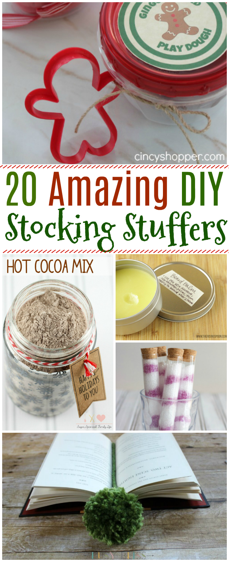 Find 20 Amazing DIY Stocking Stuffers that are incredibly easy to put together, cute to gift and perfect for the holidays! #Christmas #stockingstuffer #DIY #gift