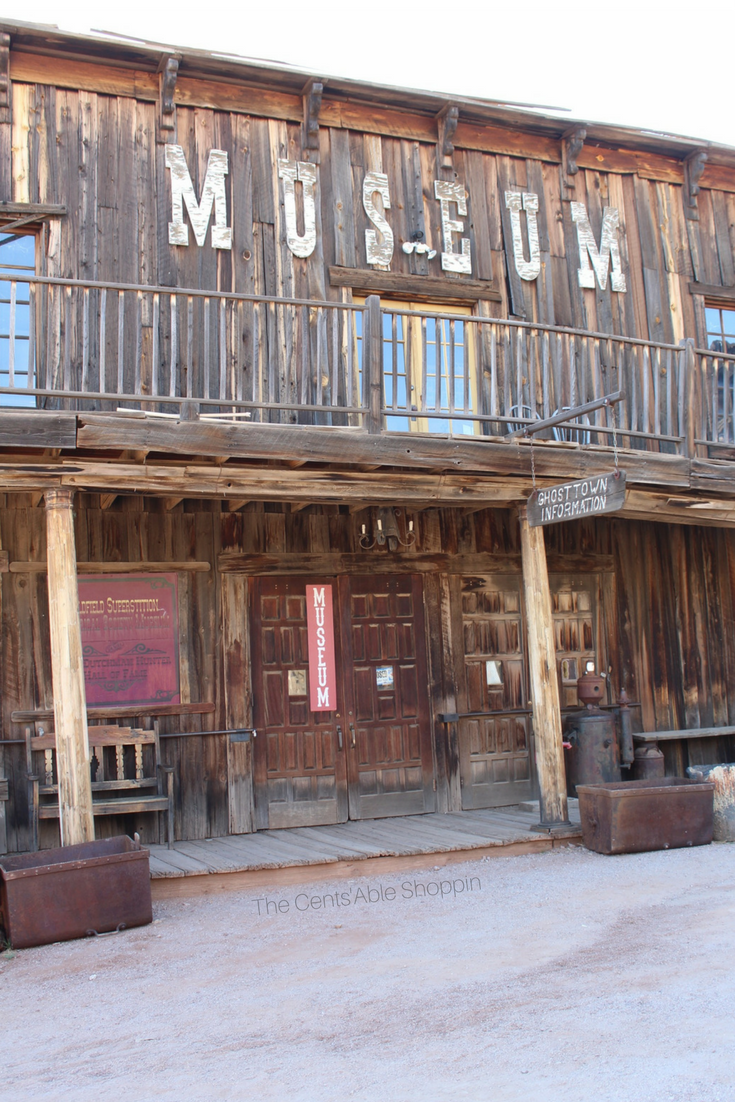 Goldfield Ghost Town is an authentic, reconstructed ghost town in Apache Junction, Arizona - right at the base of the Superstition Mountains east of Phoenix. The town features gold mine tours, gold panning, gunfights, a zipline and more.
