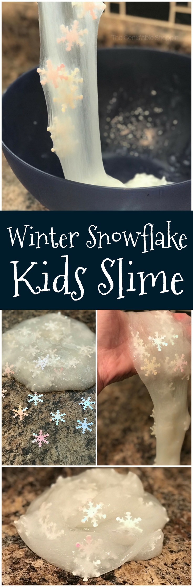 This winter snowflake slime project is the perfect activity to gather your kids and celebrate the season, and comes together in just a few simple minutes!