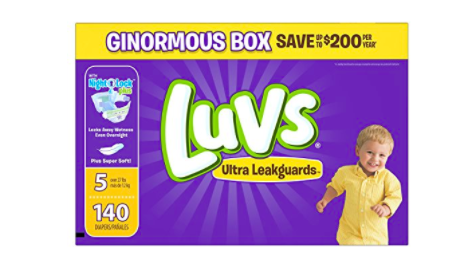 Amazon: Luvs 140 ct Diapers $19